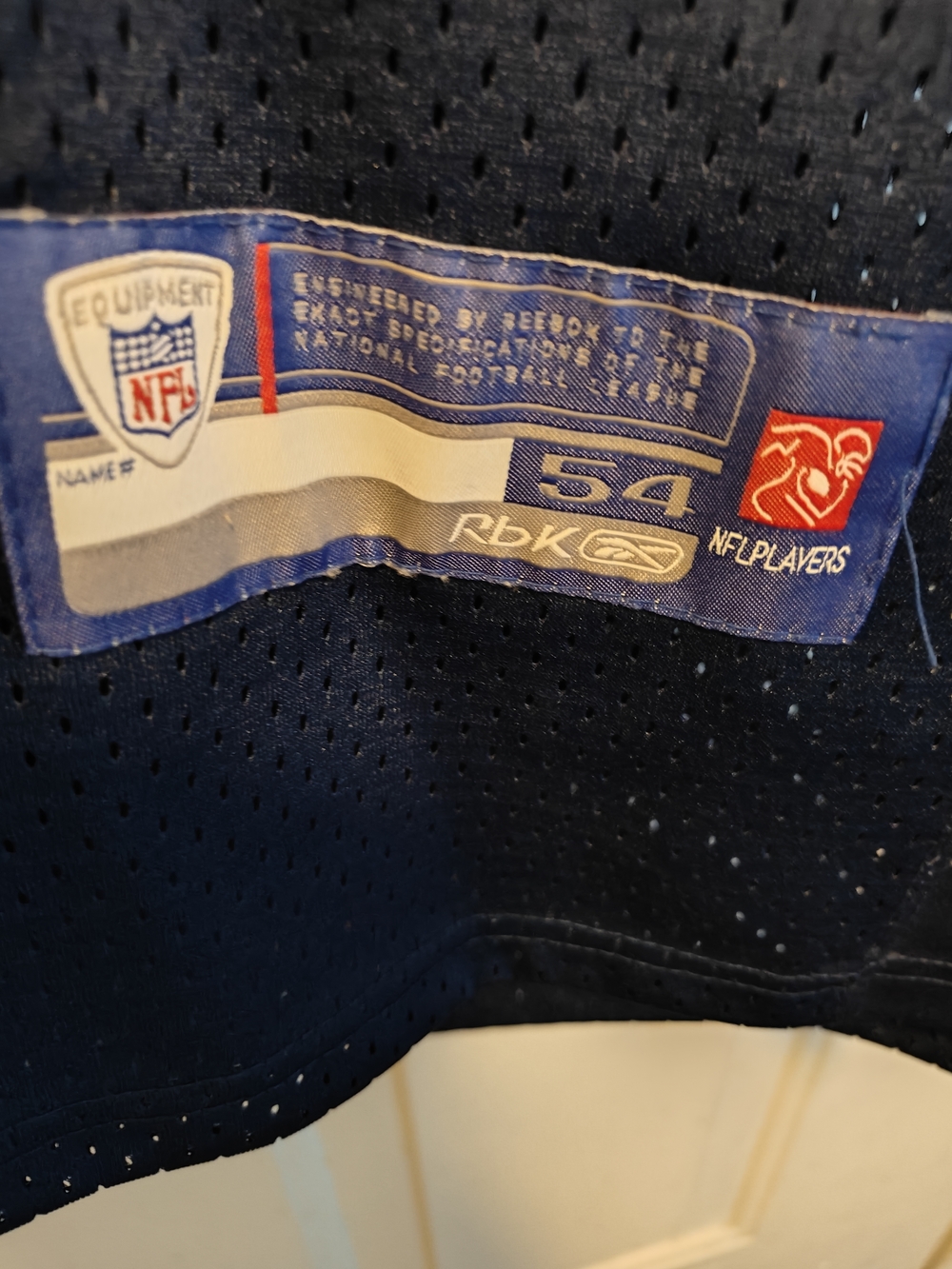 Reebok Navy Blue NFL Equipment Football Jersey Tag Detail - Picture 3 of 4